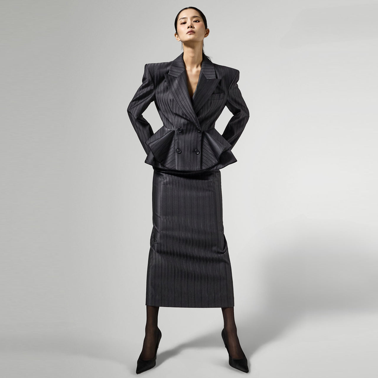 MBDSK003 サテンマーメイドフリルロングスカート