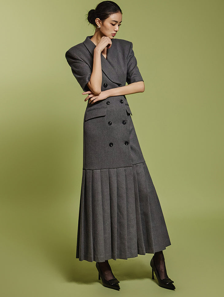 D9512 Shawl Collar Dress