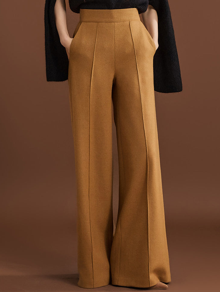 P9065 Pintuck Wide Wool Slacks