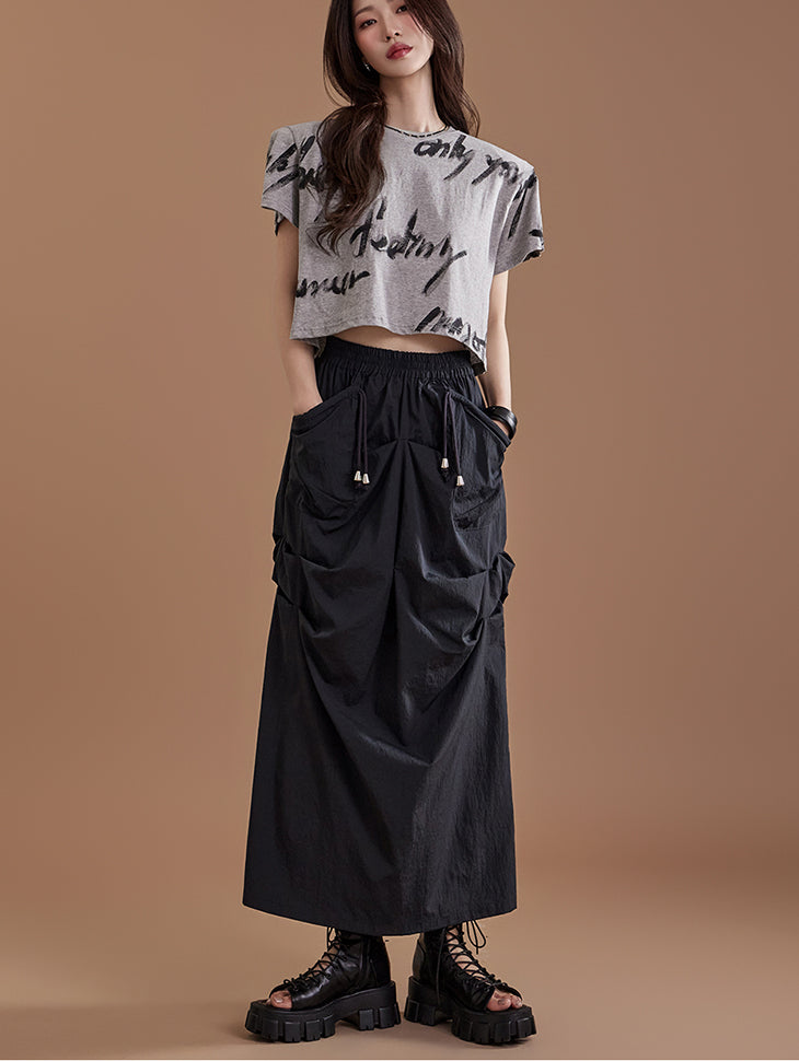 SK2712 Shirring Nylon Skirt