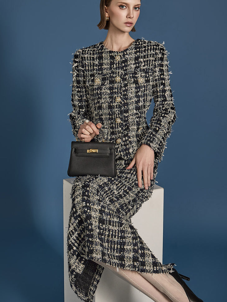 TP1981 Tweed Jacket and Skirt Set