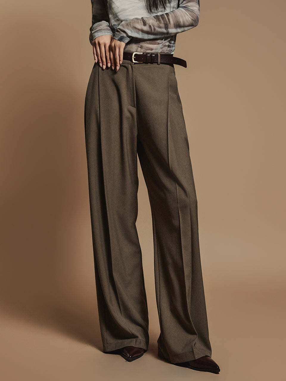 P3284 Pintuck Waistband Slacks