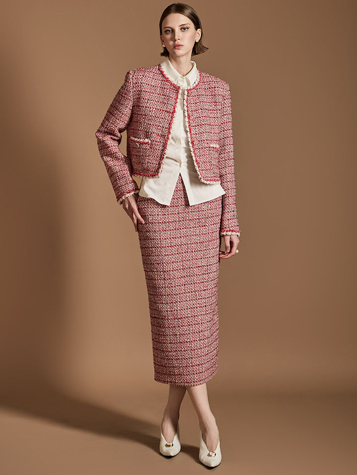 TP1994 Tweed Jacket Skirt Set