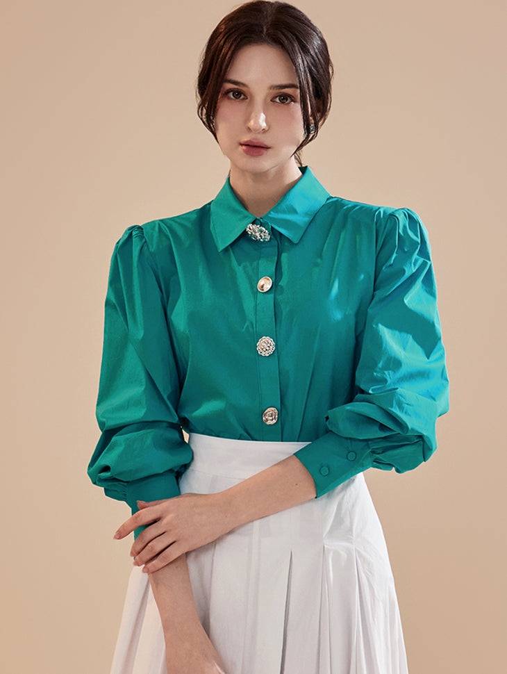 B2939 Jewelry Button Blouse