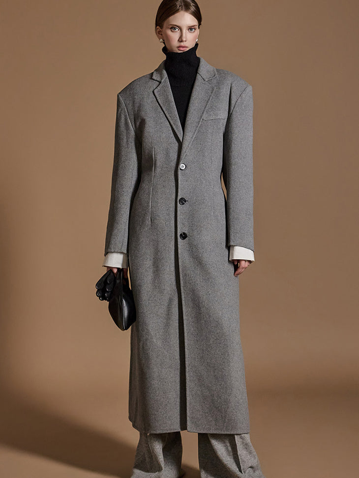 J2421 Three button Wool Long coat