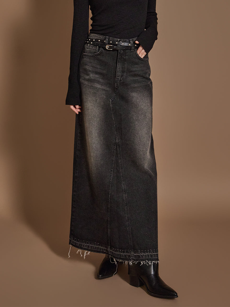 SK2827 Slit Denim Skirt