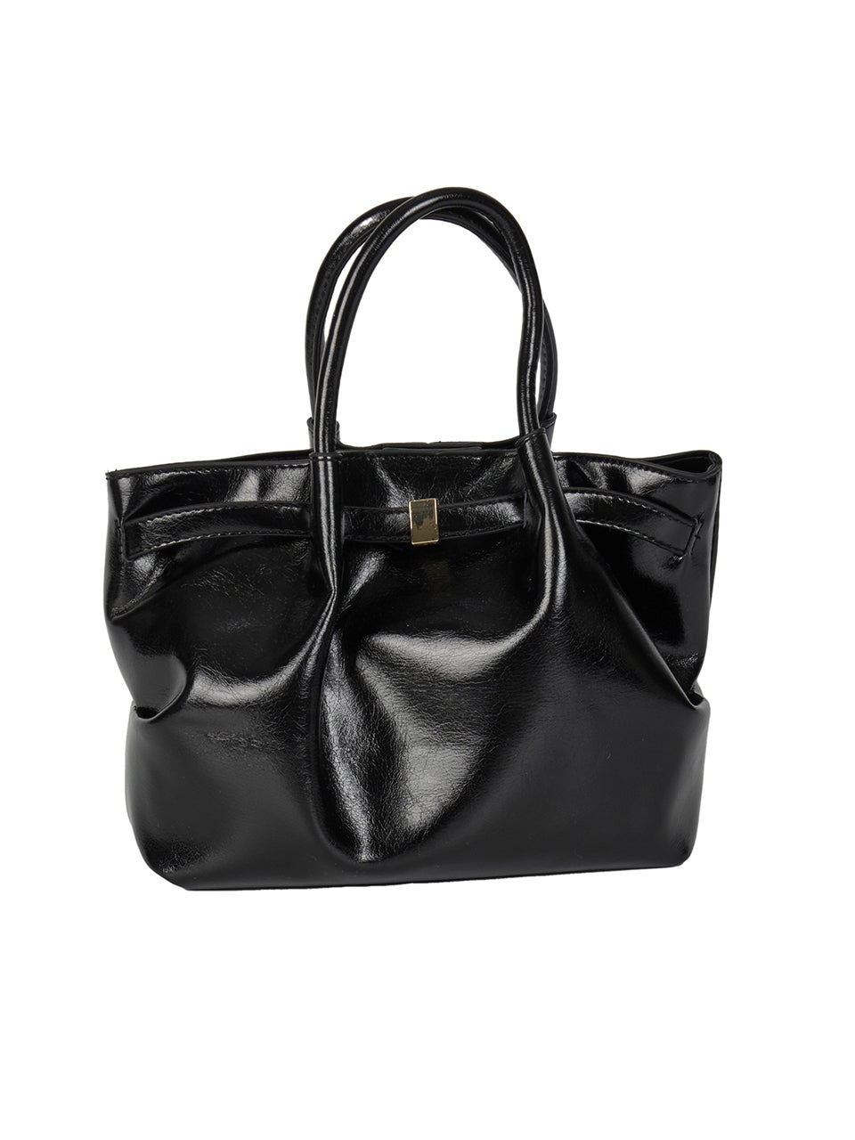 A-1661 Buckle Leather Hand Bag