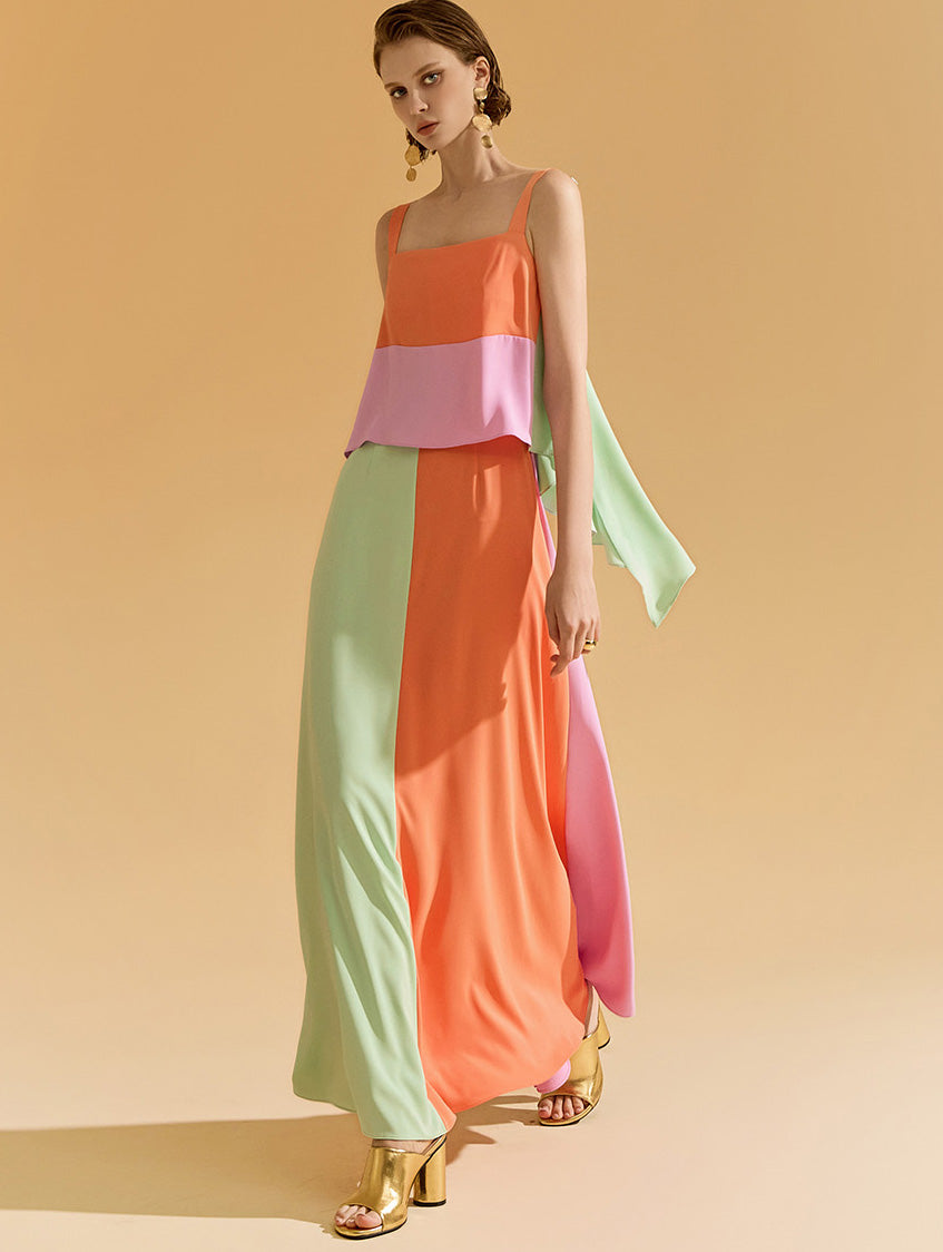 D9449 Color Scheme Sleeveless Long Dress