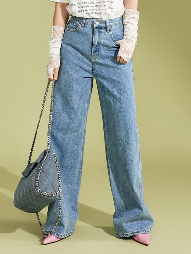 PJ495 High Waist Wide Jeans