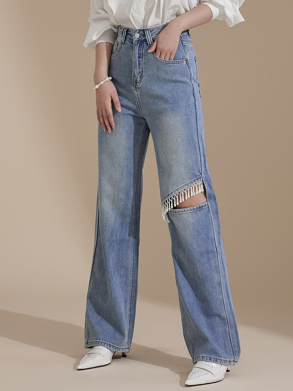 PJ504 Fringe Jeans