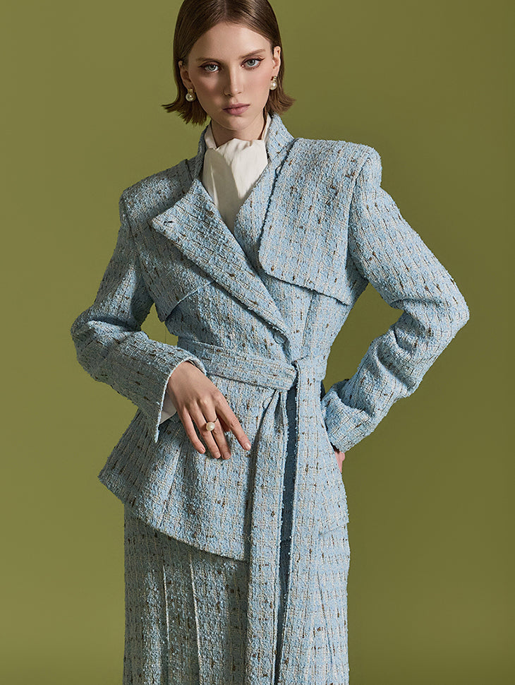 J2596 Tweed Jacket With Belt