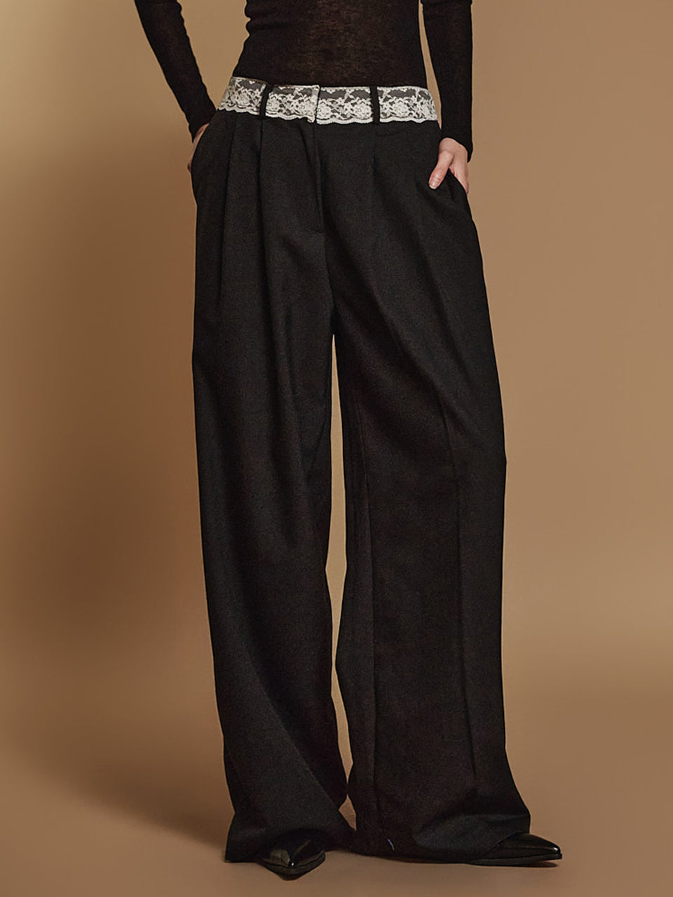 P3276 Lace trim Pants