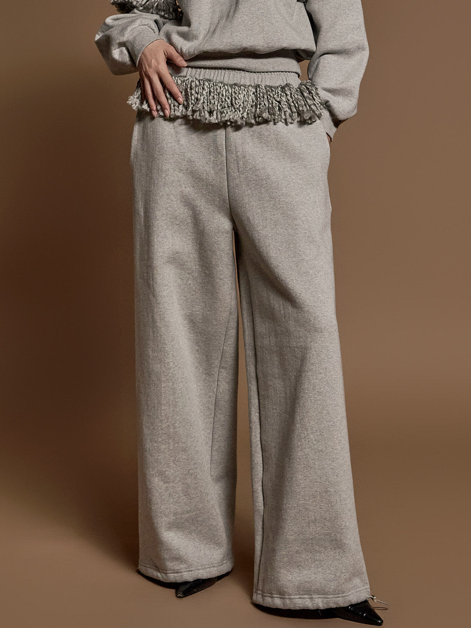 P3357 Tassel Fleece-lined Sweat Pants