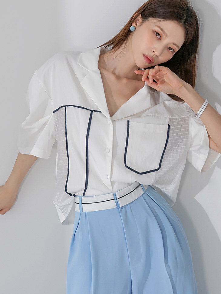 S483 Line Pointed Shirt