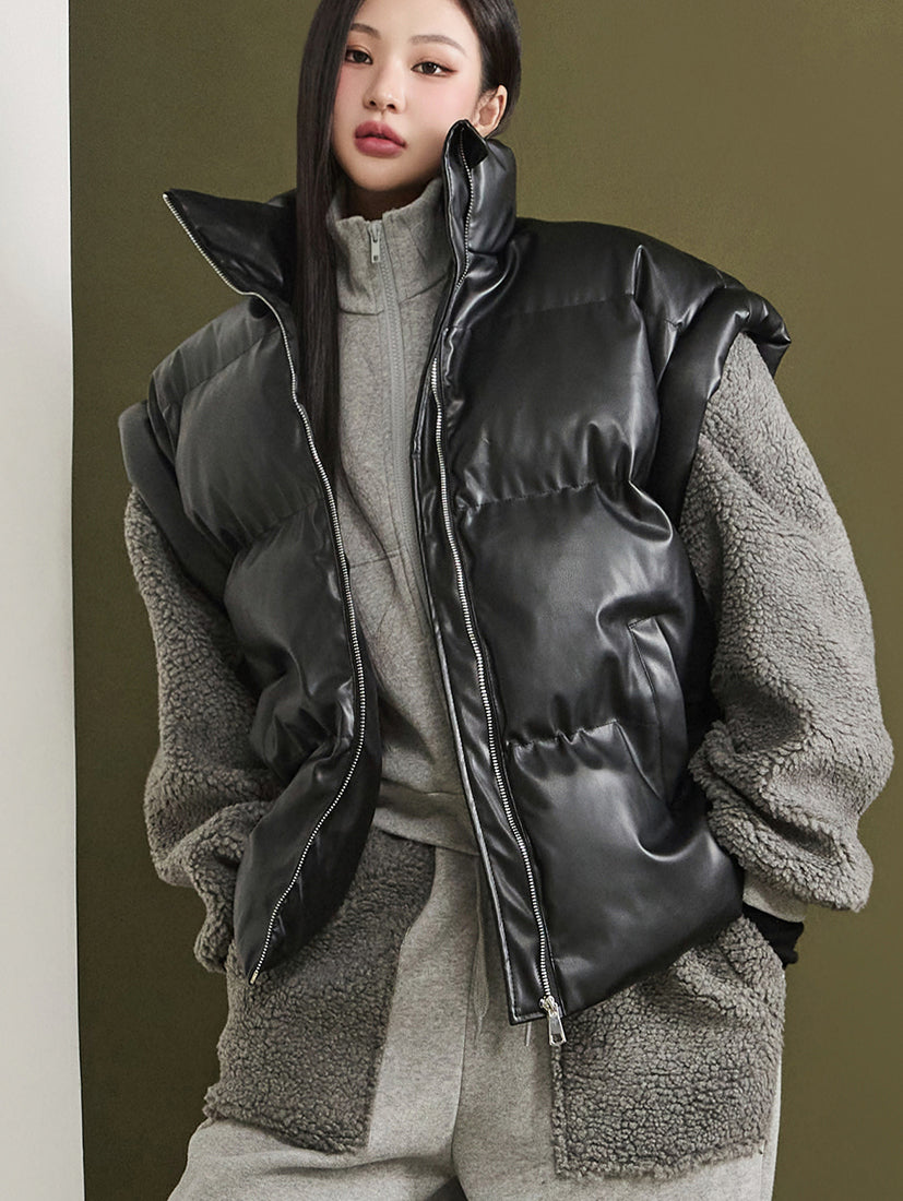 J2099 Leather Padded Vest