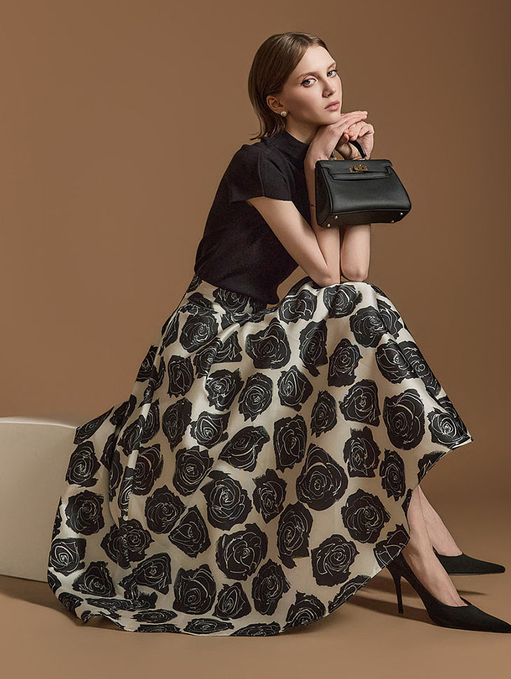 SK2893 Flower Patterned Skirt