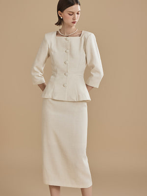 Fashion V-neck One-piece Jumper Skirt YV40145