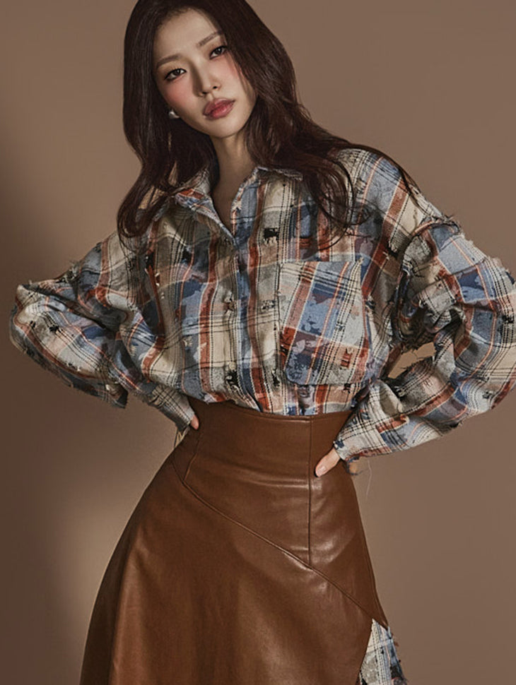 S691 Vintage Plaid Shirt