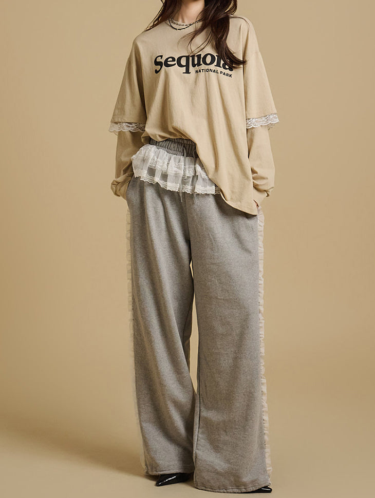 P3402 Lace Sweat Pants