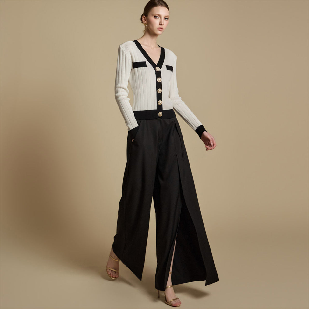 P3480 镂空休闲裤（含腰带） 