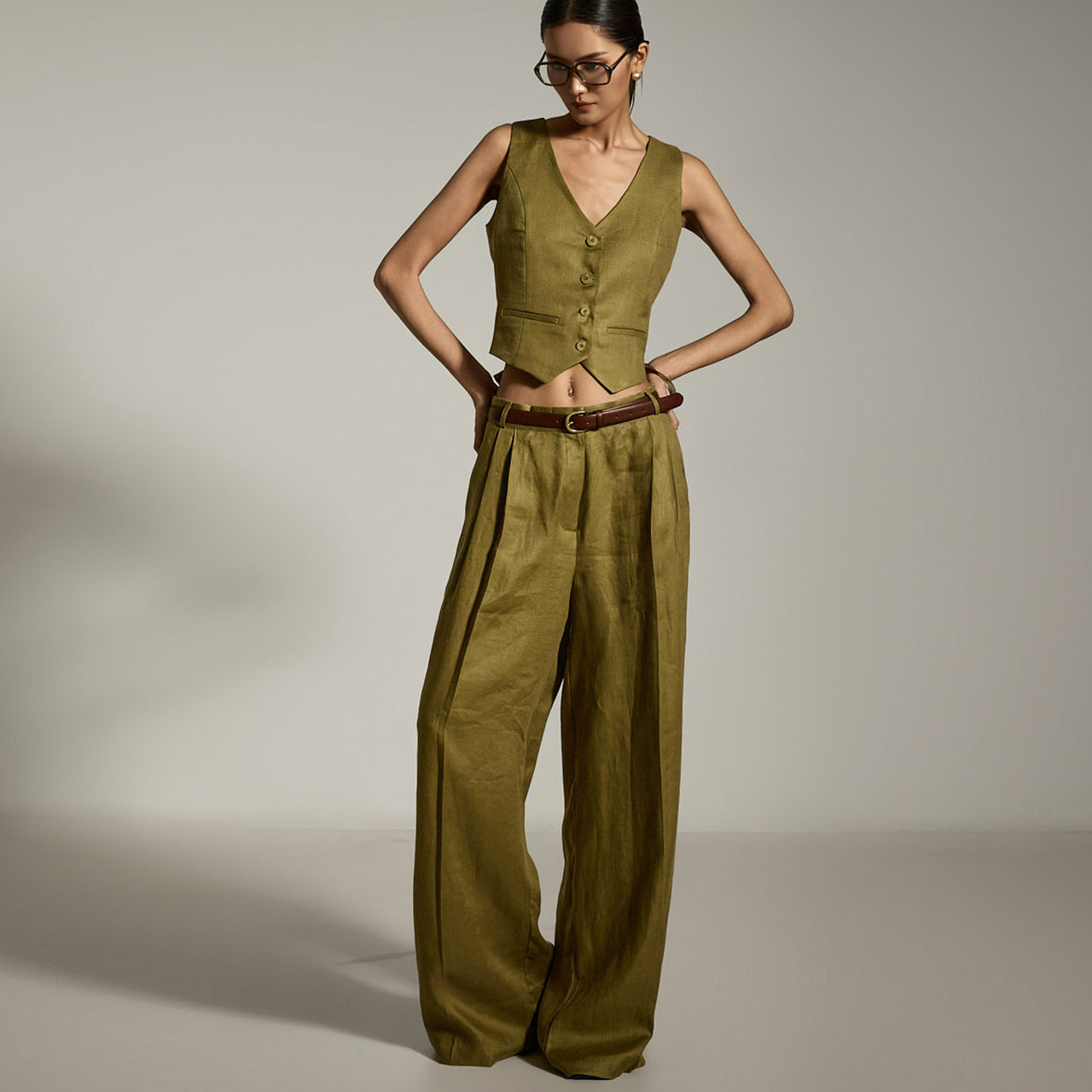 P3580 Linen Lace Pants