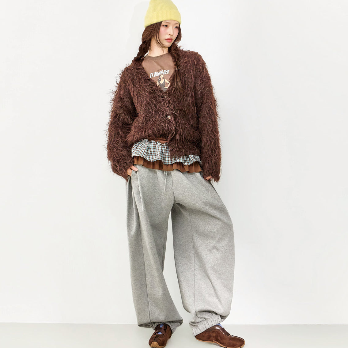 P3736 Pintuck Jogger Sweat Pants