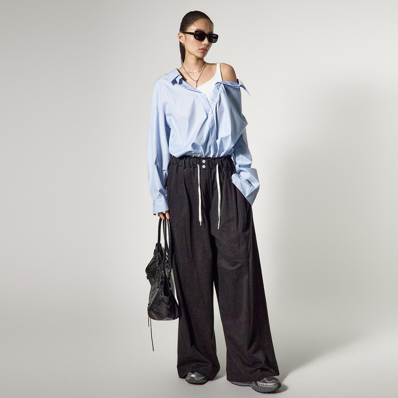 P3791 纽扣阔腿裤