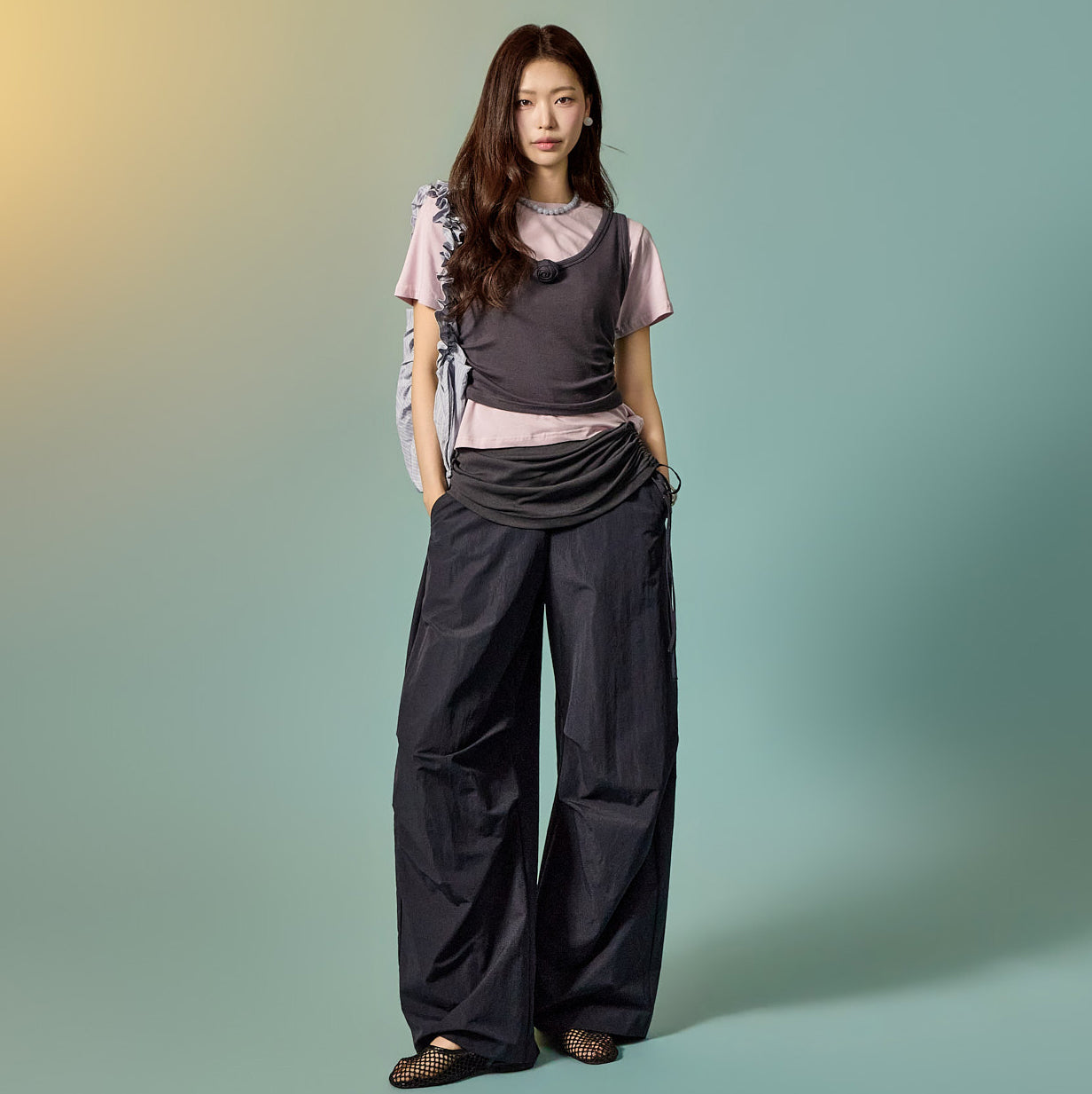 P3820 Layered Wide Pants
