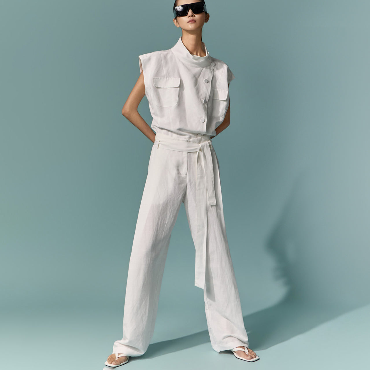 P3901 Linen Pintuck Pants