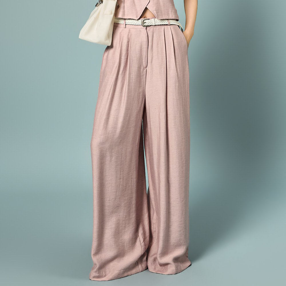 P3920 Double-Pleat Wide Pants