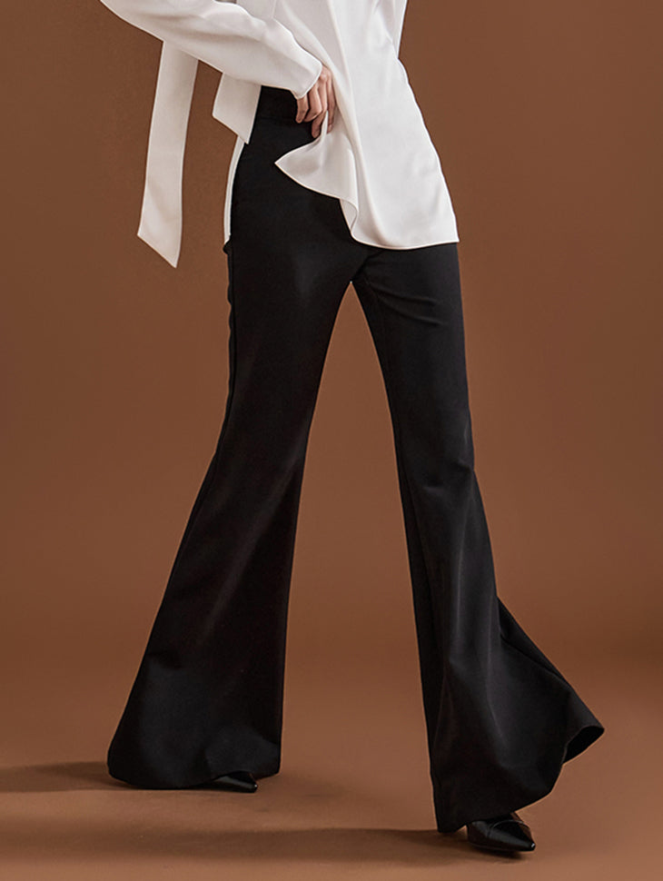 P9058  High-waist Maxi Bootcut Slacks