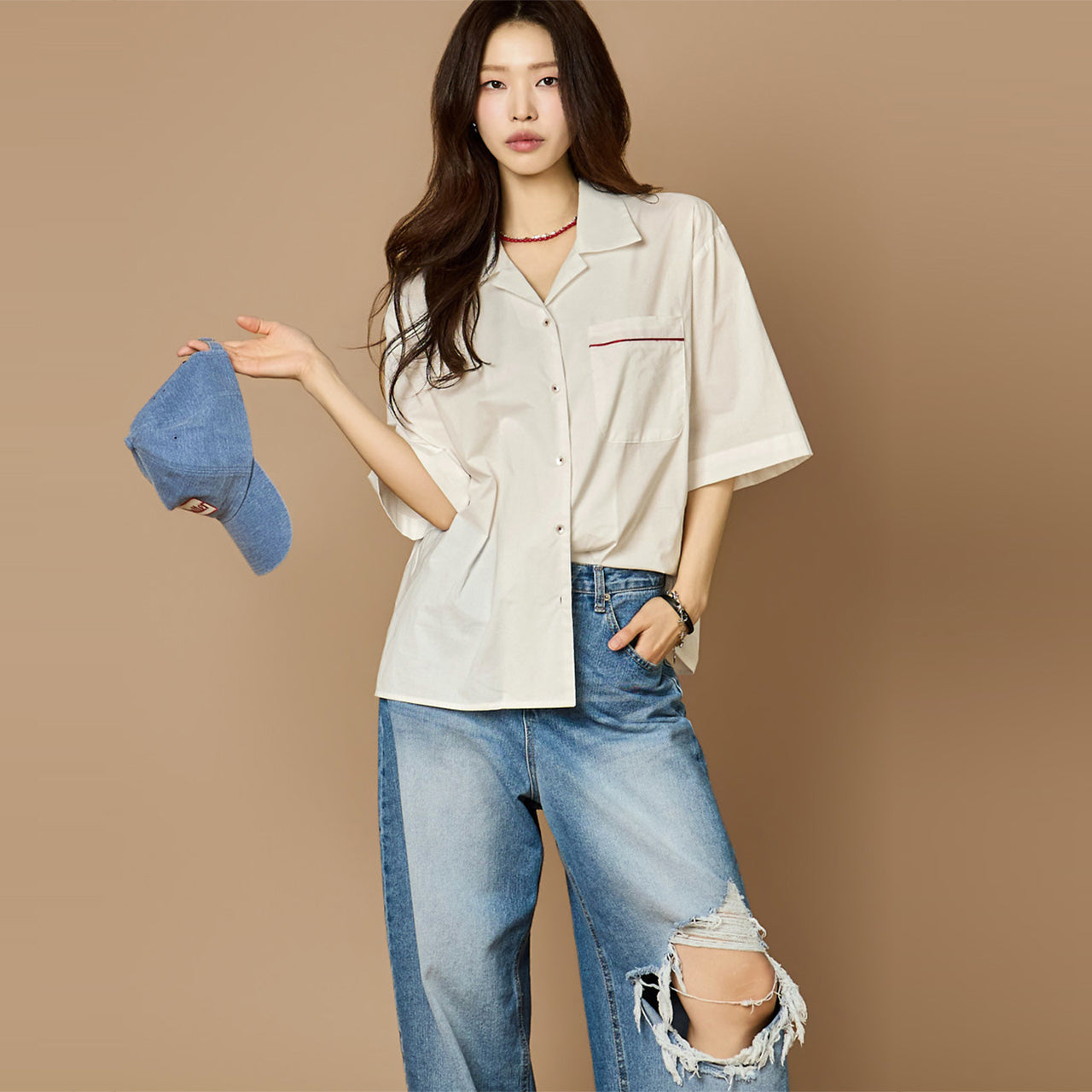 S887 Contrast Piping Shirts