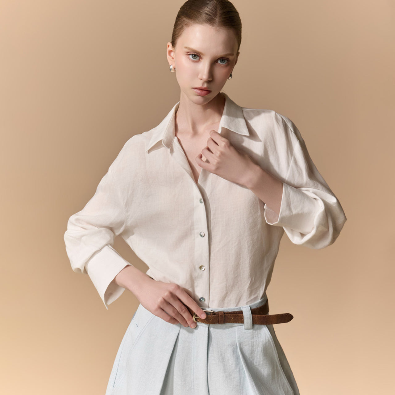 S899 Sheer Linen Shirts