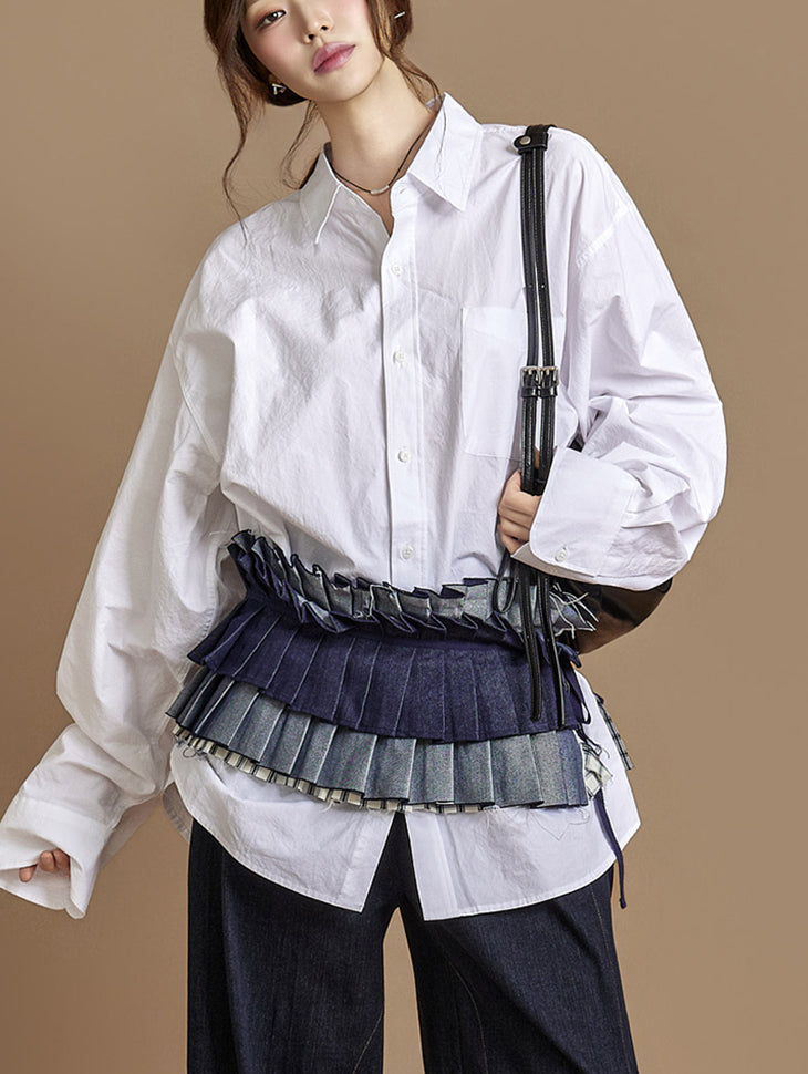 SK3079 Denim Layered Skirt