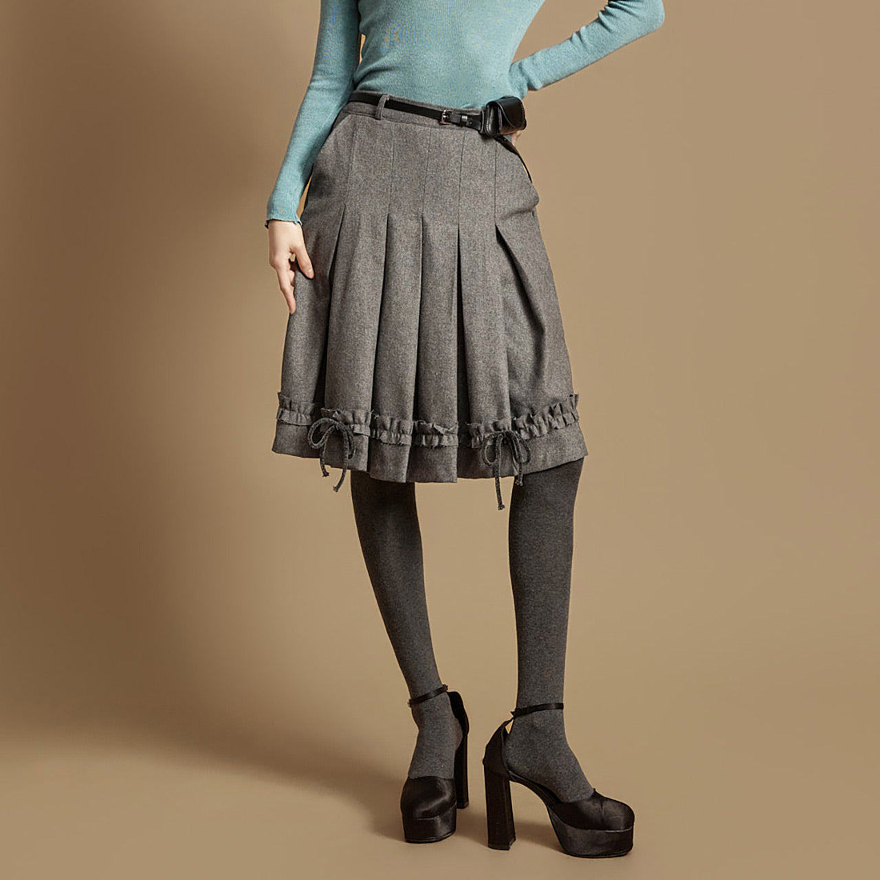 SK3096 Frill Wool Skirt