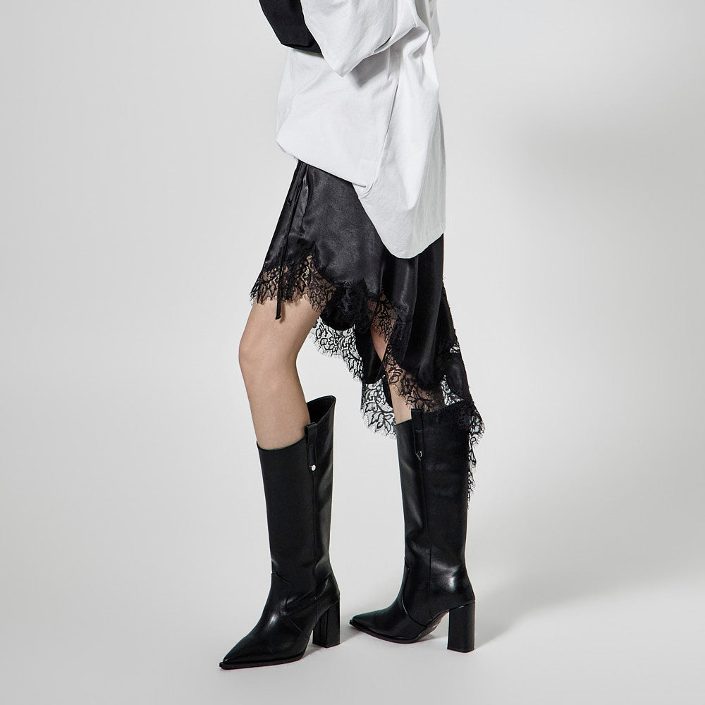 SK3155 Uneven Satin Skirt