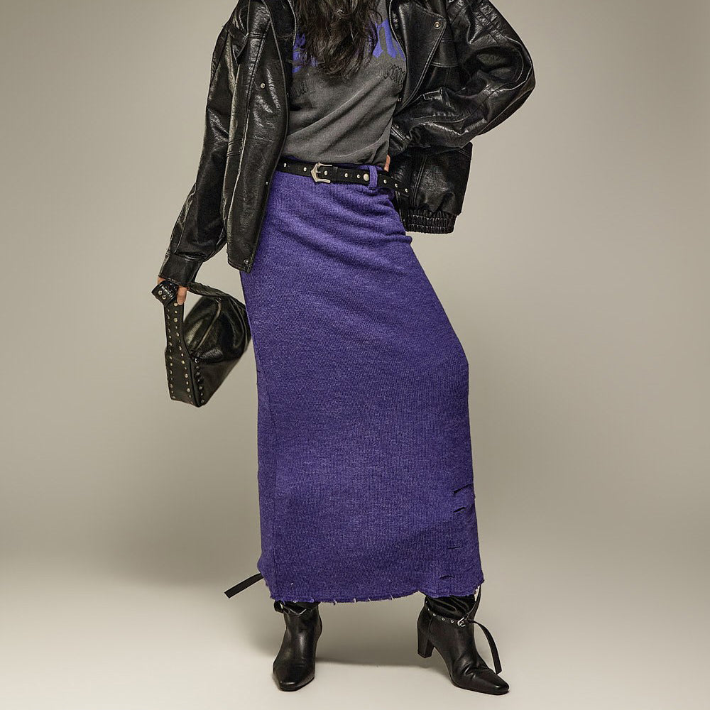 SK3292 Damaged Hem Skirt