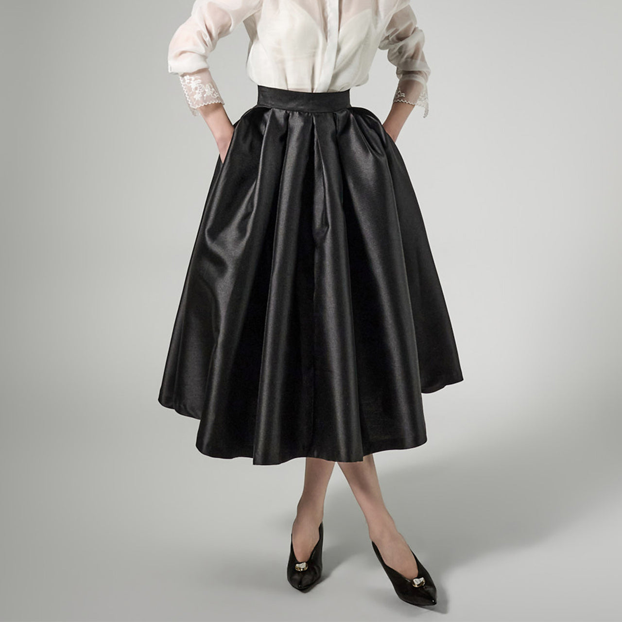 SK9288 Pintuck Flare Skirt