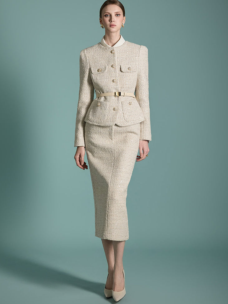 TP1981 Tweed Jacket and Skirt Set