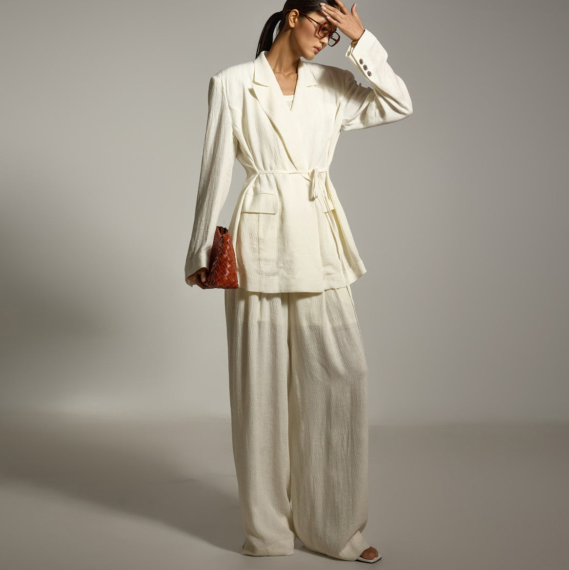 TP2146 亚麻夹克和休闲裤套装